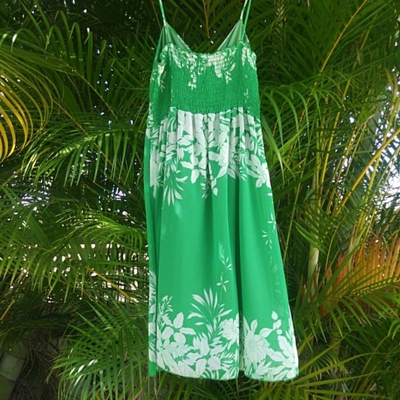 Hawaiian Floral Print Spaghetti Strap Mini Dress - Picture 5 of 5